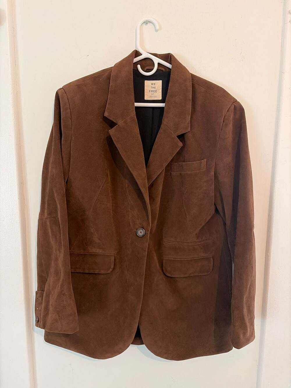 We The Free Free People Brown Suede Oversized Blazer